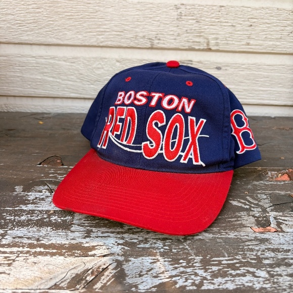 Vintage BOSTON RED SOX MLB Baseball script G CAP official hat snapback - Picture 1 of 7